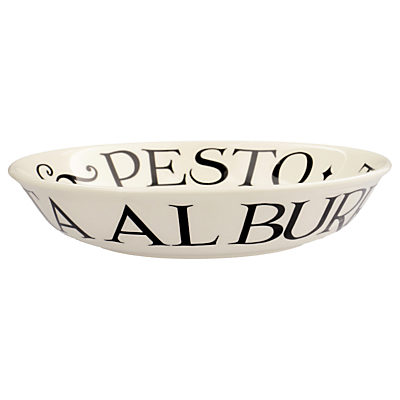 Emma Bridgewater Black Toast Small Pasta Bowl, Black/White, Dia.20.9cm